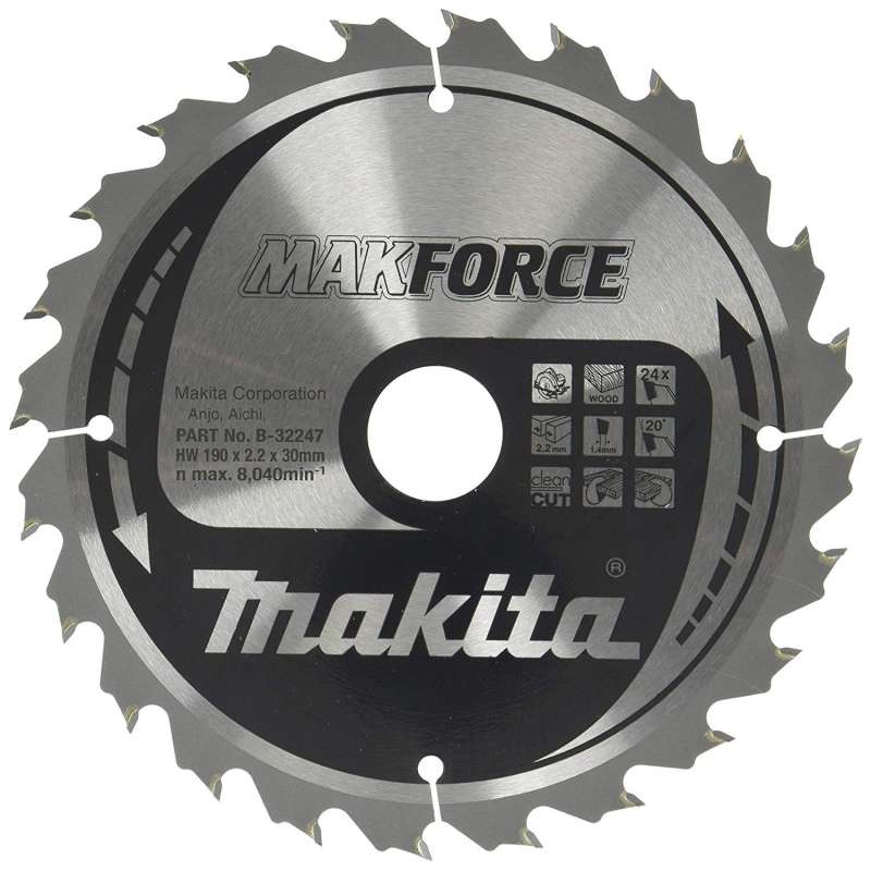 Lame de scie circulaire MAKITA B-32247  (B-08056) MAKFORCE 190 x 30 x 24 dents