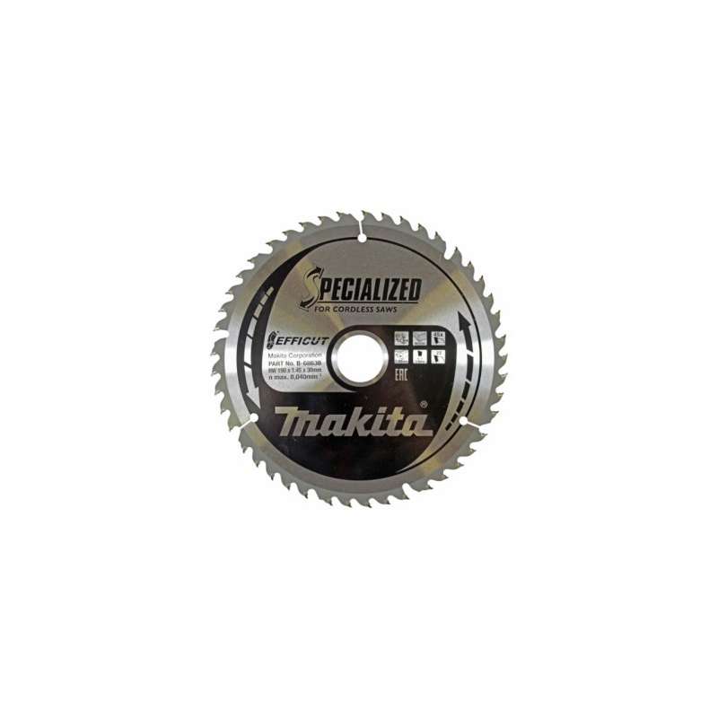 Lame de scie circulaire MAKITA B-68638 SPECIALIZED EFFICUT accu Ø190mm ...