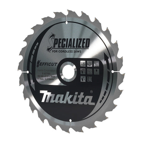 Lame pour scie circulaire EFFICUT MAKITA E-07705 260x30mm, 24 dents, pour le bois