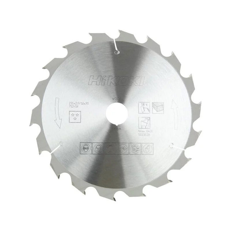 Lame scie circulaire bois Ø190 18 dents alés.30mm HIKOKI 752436