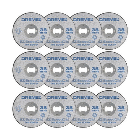 Lot de 12 Disques à tronçonner Ø 38mm DREMEL 2615S456JD EZ SpeedClic pour les métaux