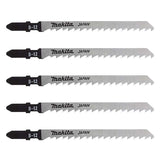 Lot de 5 lames MAKITA A-85640 pour scie sauteuse (bois, contre-plaqué et PVC) (5 à 65mm)