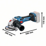 Meuleuse angulaire sans-fil BITURBO BOSCH 06019H6100 - GWS 18V-15 SC Professional en L-Boxx (vendu sans batterie)