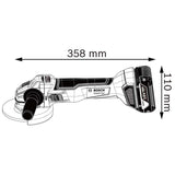Meuleuse angulaire sans fil BOSCH 06019J4002 - GWS 18V-10 Professional Ø 125mm (vendu sans batterie)