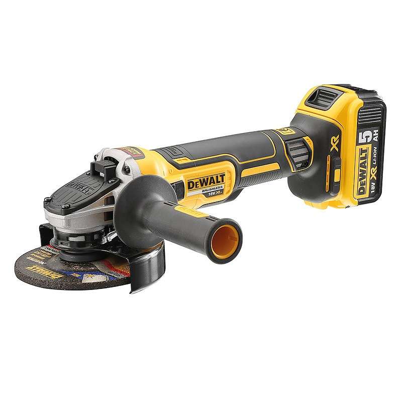 Meuleuse Ø125mm 18V DEWALT DCG405P2-QW avec un coffret et 2 batteries 5,0 Ah