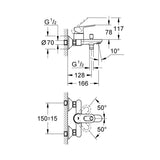 Mitigeur bain/douche mécanique BAULOUP GROHE 23341000 - chromé