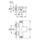 Mitigeur bain/douche thermostatique GROHTHERM 2000 GROHE 34174001 - 100% CoolTouch® - chrome