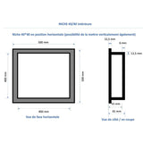 Niche à carreler étanche MARMOX NICHE40/40-INT - Format intérieur 40x40cm - Profondeur 6cm