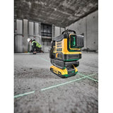 Niveau laser multi-lignes compact 3 faisceaux verts à 360° 18V DEWALT DCLE34031N-XJ