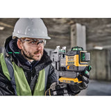 Niveau laser multi-lignes compact 3 faisceaux verts à 360° 18V DEWALT DCLE34031N-XJ
