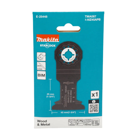 Lame plongeante Makita E-25448 Starlock 45x45mm TMA087 pour bois et metal