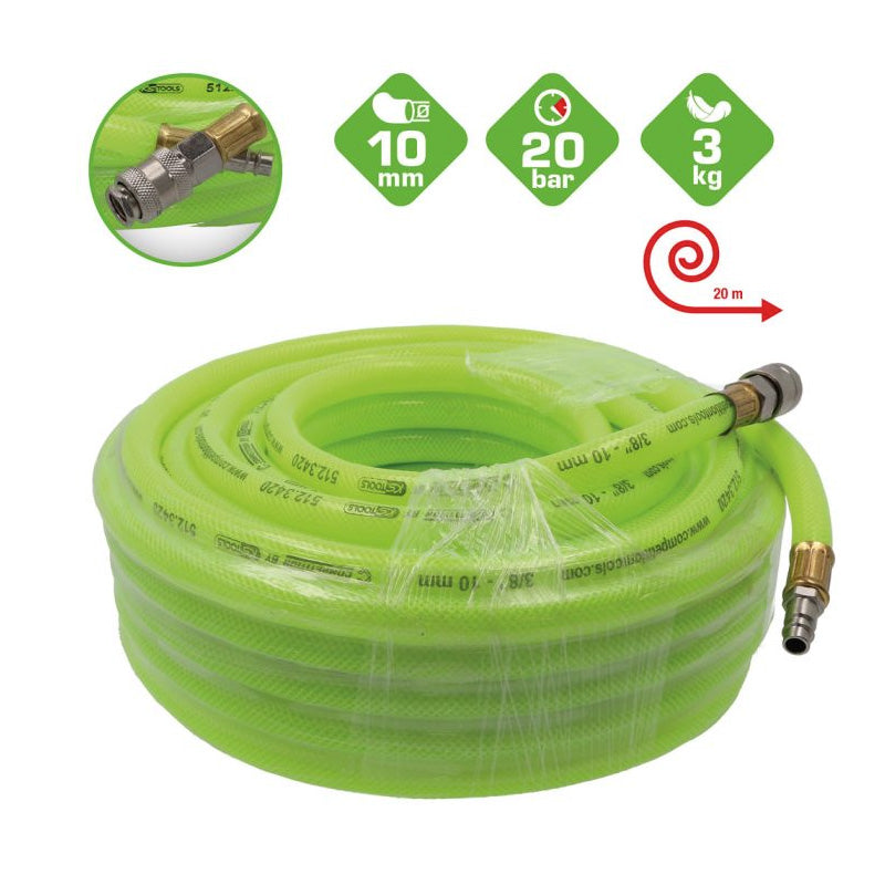 Tuyau pneumatique fluo COMPETITION, 20 m, Ø 10 mm - KS Tools - 512.3420 COMPETITION