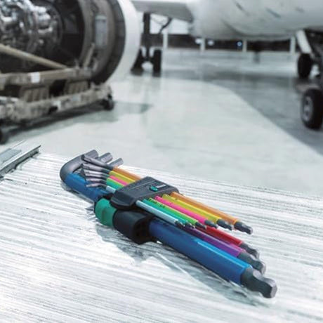 Jeu de clés allen 6 pans  950/9 Hex-Plus Multicolour HF 1, 9 pièces - WERA - 05022210001