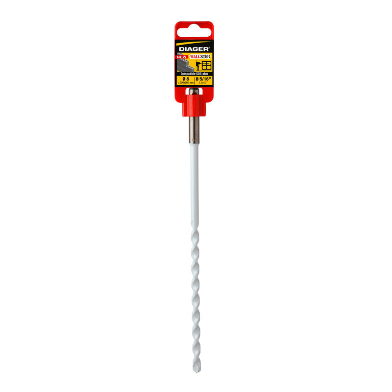 Foret parpaing et brique - DIAGER  - Wallster compatible SDS+  Diam. 10x260 mm