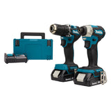 Pack 2 outils MAKITA DLX2423AJ 18V DDF487 + DTD157 (avec batteries et chargeur)