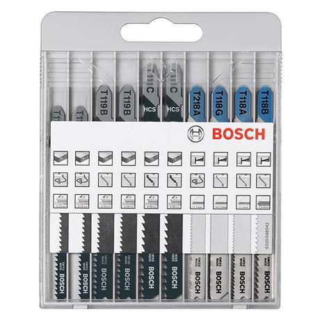 Pack de 10 Lames BOSCH PRO 2607010630 Basic for Metal and Wood pour scie sauteuse﻿﻿ (BOIS et METAL)