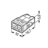 Pack de 100 Bornes à levier WAGO 2273-202 - 2 x 0,5 à 2,5mm²