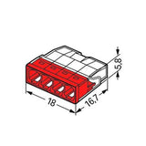 Pack de 100 Bornes à levier WAGO 2273-204 - 4 x 0,5 à 2,5mm²