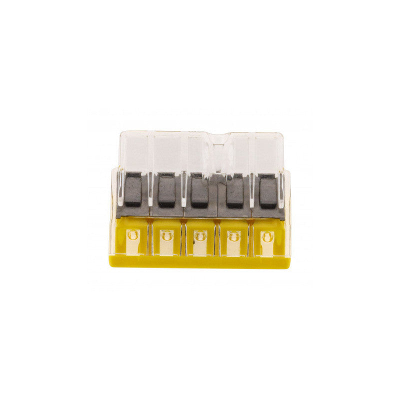 Pack de 100 bornes de connexion rapide à levier WAGO 5 entrées fil rigide - S2273