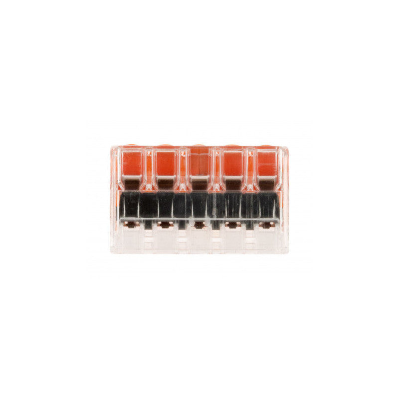 Pack de 5 bornes de connexion rapide à levier WAGO 5 entrées fil souple et rigide - S221