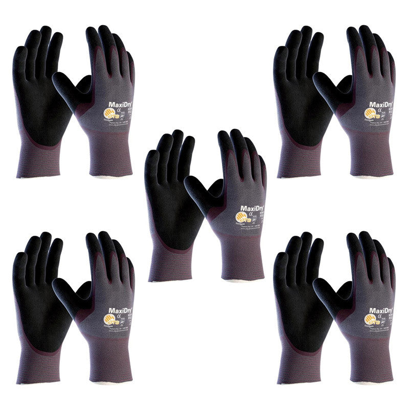 Pack de 5 Gants de travail MaxiDry Oil ATG 56-424