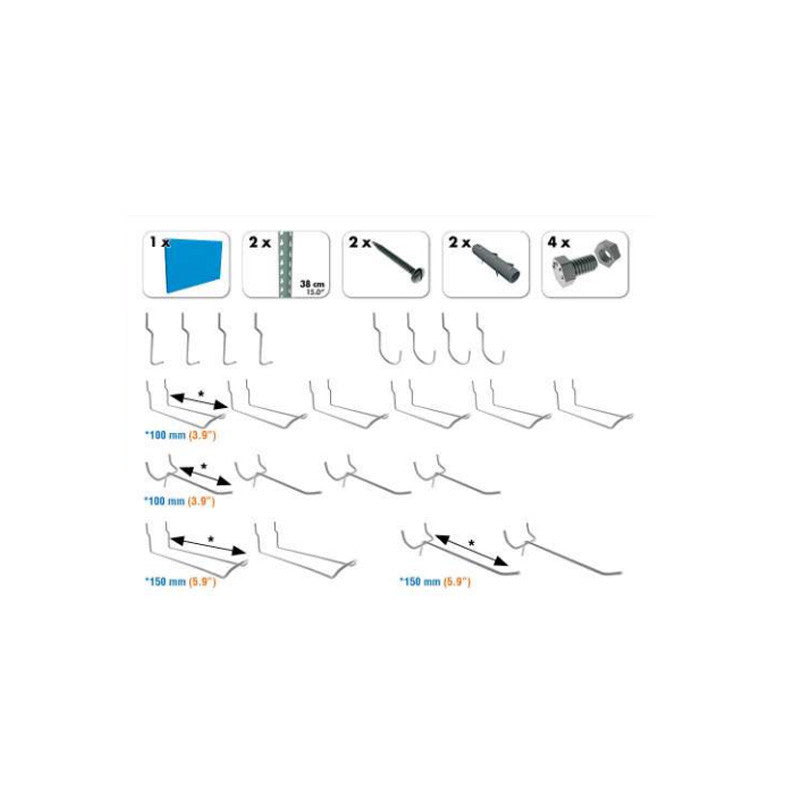 Panneau percé 1200x600mm - SIMONRACK - PANELCLICK - 22 crochets et 8 accessoires