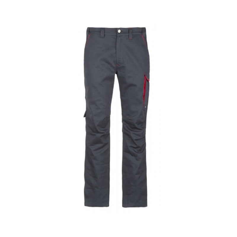 Pantalon de travail multipoche Inn-Lever DUCATI - 100% coton 270 g/m2- gris naturel/rouge