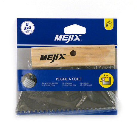Peigne à colle manche bois MEJIX 180238 - 185 mm U 3x3