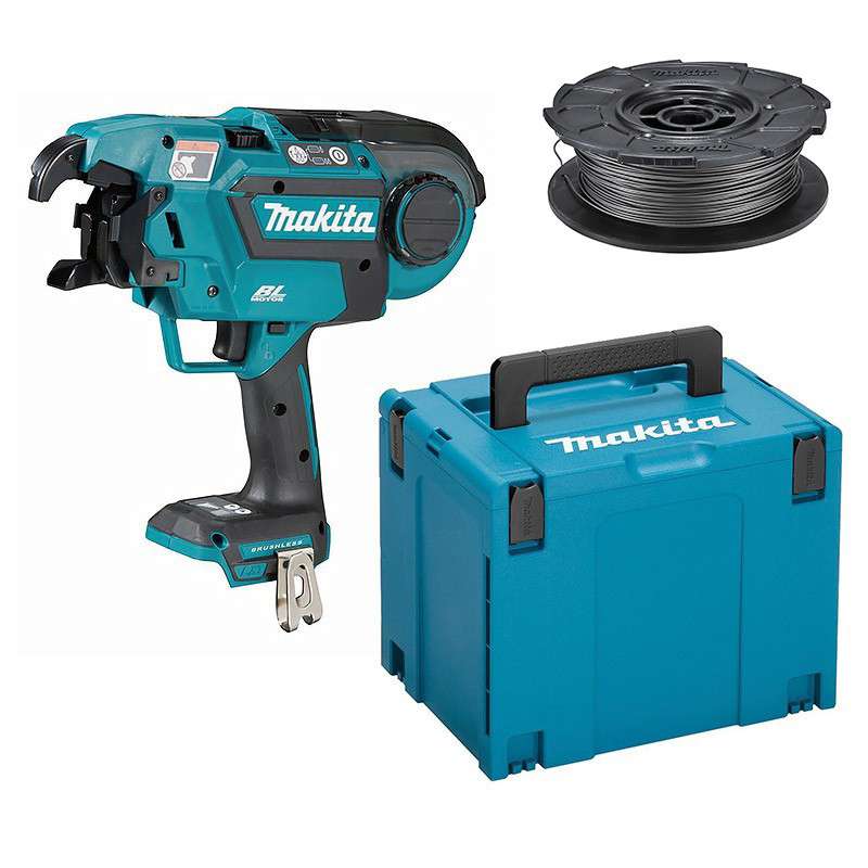 Pince a ligaturer Li-ion 18 V MAKITA DTR180ZJ (vendu sans batterie) + Lot de 50 bobines de fil à ligaturer MAKITA 199137-9 Ø 0.8 mm