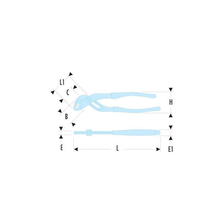 Pince multiprise entrepassée FACOM 181A.25CPEPB 250 mm (12 positions)