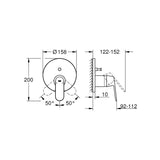 Plaque habillage pour mitigeur classique EUROSMART COSMOPOLITAN GROHE 24045000 chrome