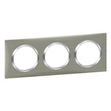 Plaque LEGRAND Dooxie 3 postes carré inox