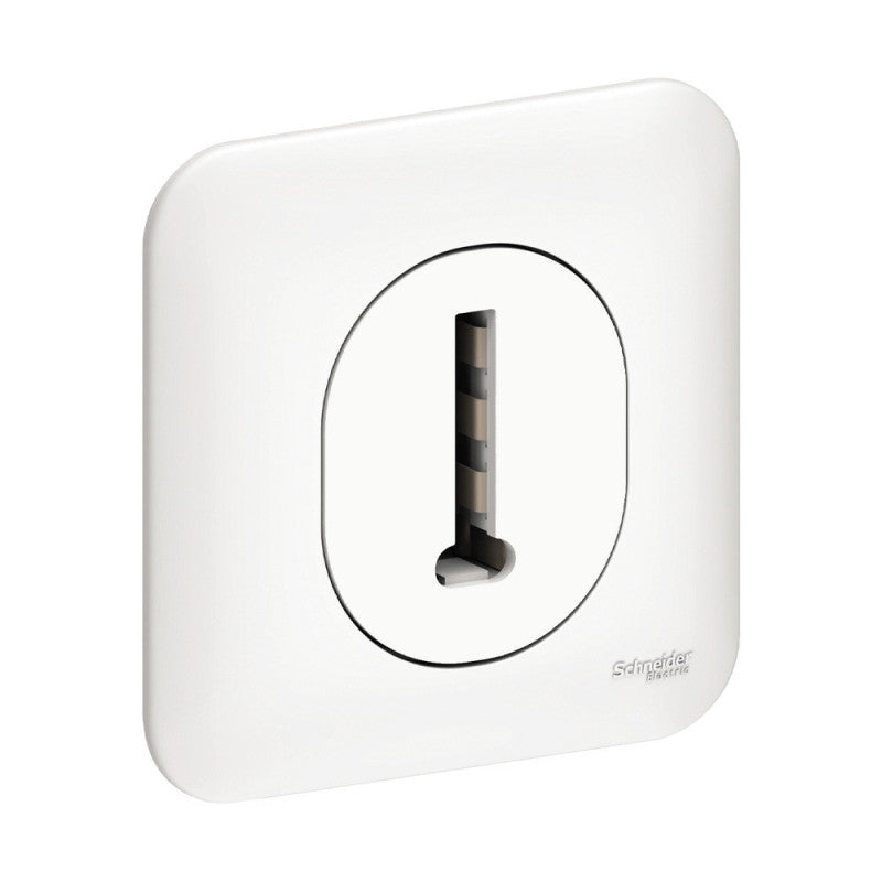 Prise de téléphone en T encastrable - 8 broches -  SCHNEIDER Ovalis - blanc