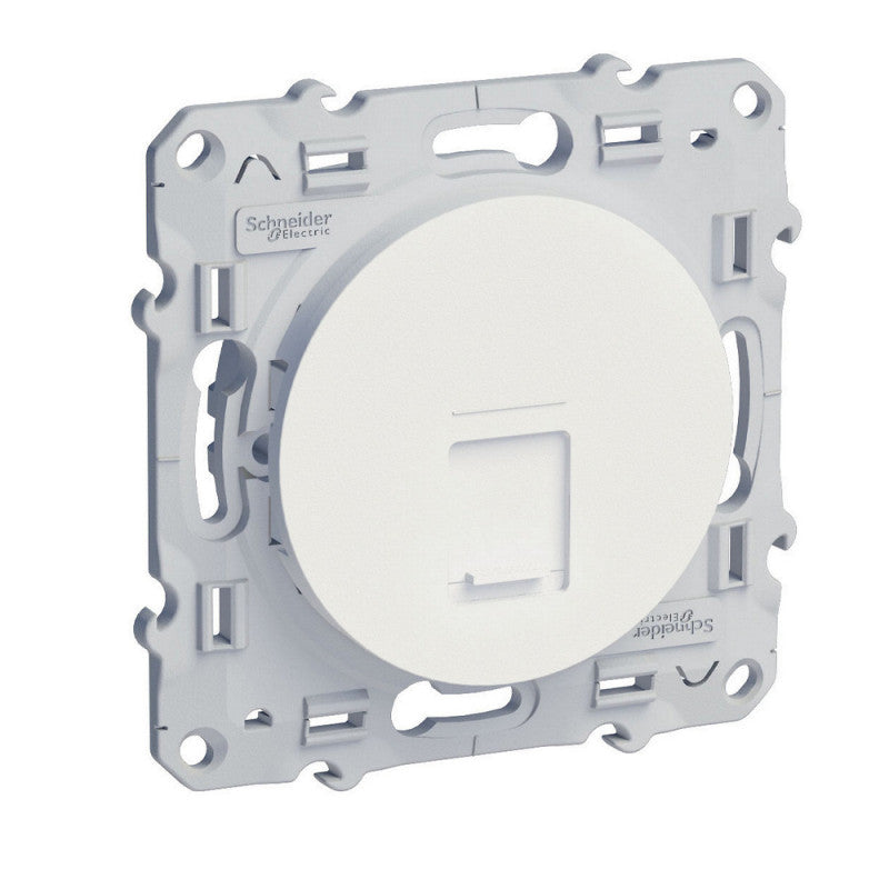Prise RJ45 encastrable  SCHNEIDER Odace S52A471 - 8 pins Cat.5 blanc