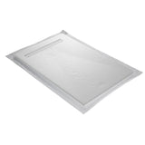 Receveur résine 120x90cm extra-plat MARMOX RC12090LITE-9010-LINE - Grille caniveau excentrée - Blanc imitation ardoise