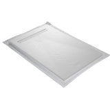 Receveur résine 120x90cm MARMOX RC12090SLATE-9010-LINE - Grille caniveau excentrée - Solid surface - Blanc imitation ardoise