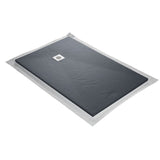 Receveur résine extra-plat 140x90cm MARMOX RC14090LITE-7015 - Grille acier inox - Gris imitation ardoise