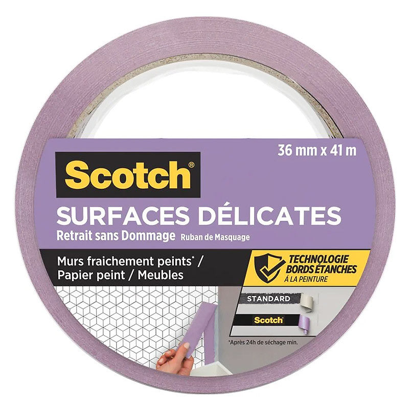 Ruban de masquage spécial surfaces délicates - 36mmx41m  3M SCOTCH 5003672