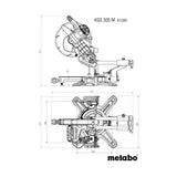 Scie à onglet radiale METABO KGS 305 M - 613305000 - 1600 W - 305mm 47°