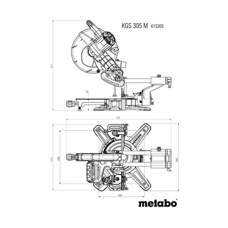 Scie à onglet radiale METABO KGS 305 M - 613305000 - 1600 W - 305mm 47°