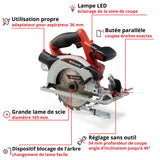 Scie circulaire 18V Ø165mm sans fil EINHELL TE-CS 18/165-1 Li Solo Power X-Change (vendu sans batterie)