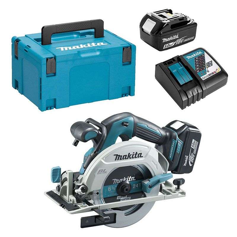 Scie circulaire MAKITA DHS680RTJ 18 V Li-ion Ø 165 mm ( 2 x 5,0 Ah)