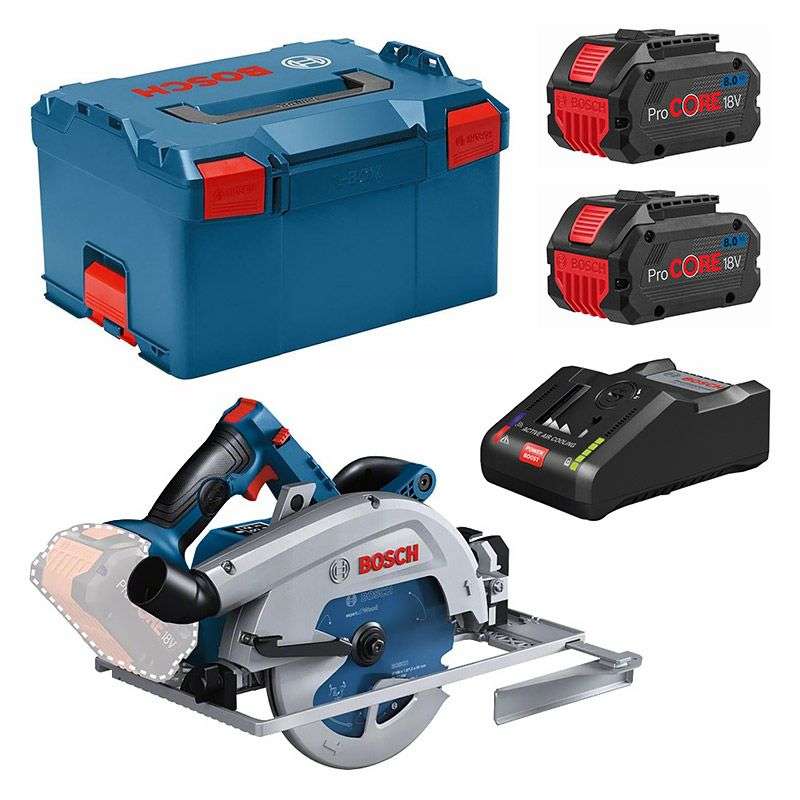 Scie circulaire sans fil BITURBO BOSCH GKS 18V-68 GC Professional en L-Boxx (2x8Ah)