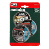 Set de 3 disques Ø76mm à tronçonner METABO 626879000 pour meuleuse d'angle