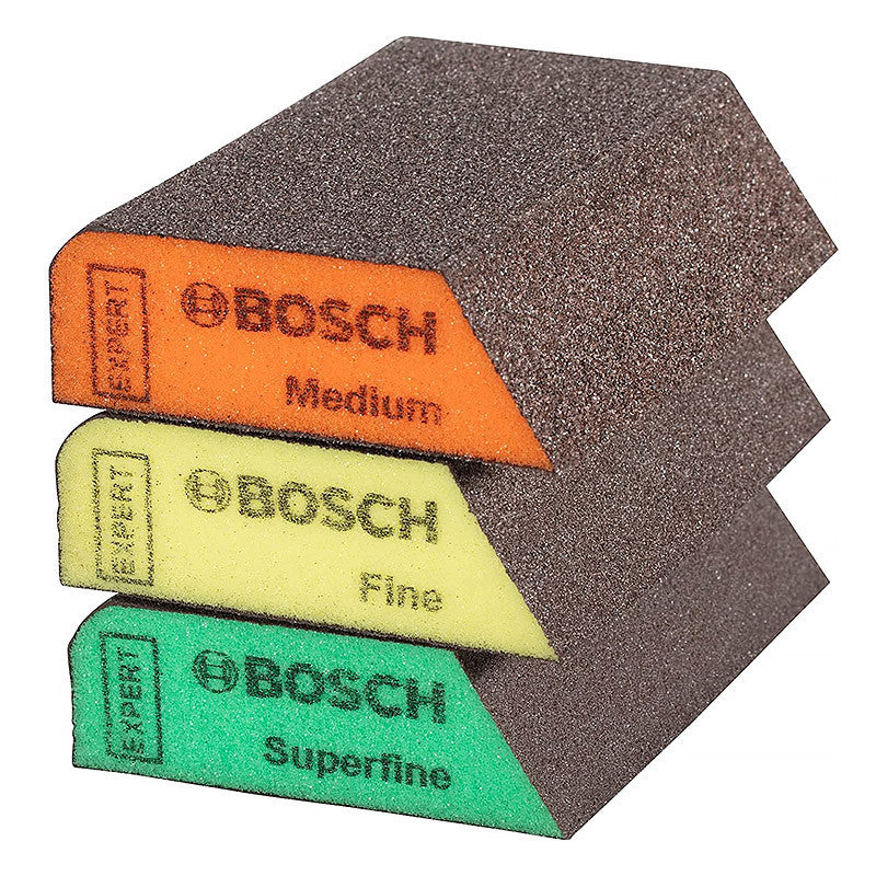 Set de 3 éponges abrasives BOSCH 2608901174 69 x 97 x 26 mm, M, F, SF