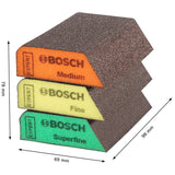 Set de 3 éponges abrasives BOSCH 2608901174 69 x 97 x 26 mm, M, F, SF