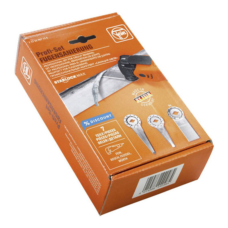 Set professionnel StarlockMax FEIN  35222967130 - Pour rénovations de joints de dilatation - 7 accessoires