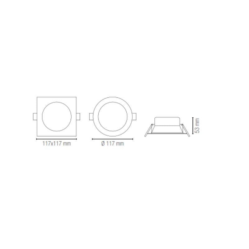 Spot LED encastré FAN EUROPE INTEC INC-SNIPER-QR120 - Orientable 38° - CCT - 1165lm - 12W