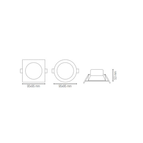 Spot LED encastré FAN EUROPE INTEC INC-SNIPER-QR90 - Orientable 38° - CCT - 660lm - 7W