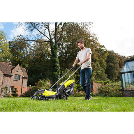 Tondeuse 18V RYOBI RLM18X33B40 - Ø coupe 33 cm - ramassage et mulching - 1 bat Li-Ion 4,0 Ah + chargeur rapide